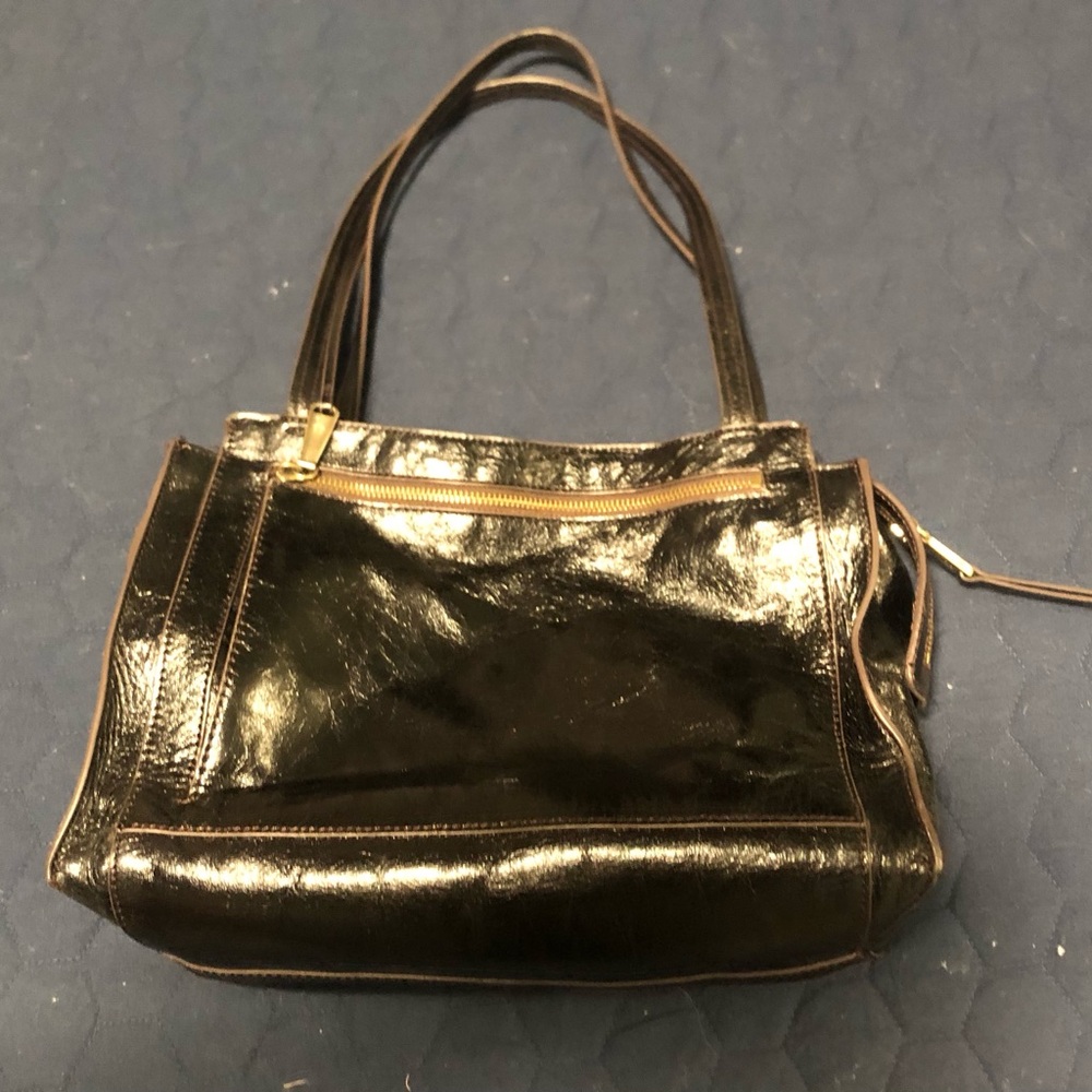 HOBO black crushed genuine leather shoulder bag
